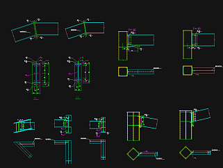 某地钢结构焊接及螺栓连接节点CAD设计图纸，楼梯CAD图纸下载