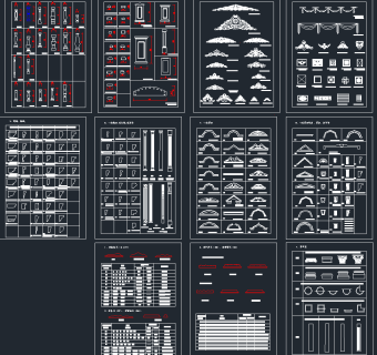 豪华欧式节点全套CAD图库，欧式节点CAD施工图纸下载
