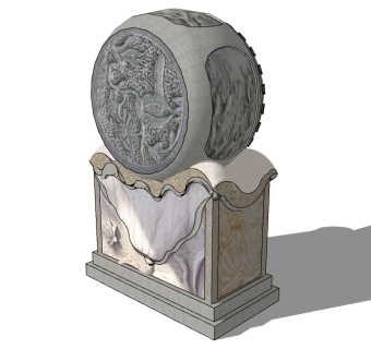 抱鼓石sketchup模型下载，抱鼓石草图大师模型