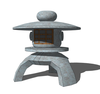 日式石灯笼草图大师模型模型，石灯笼sketchup模型下载