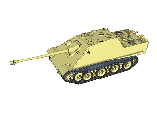 <em>德国</em>jagdpanther猎豹坦克草图大师模型，坦克SU模型...