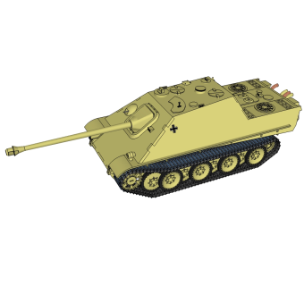 德国jagdpanther猎豹坦克草图大师模型，坦克SU模型下载