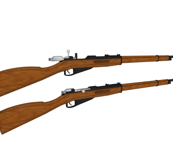 卡宾枪 sketchup模型，卡宾枪skp模型下载