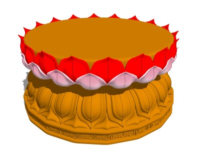 现代莲花座草图大师模型，莲花座sketchup模型下载