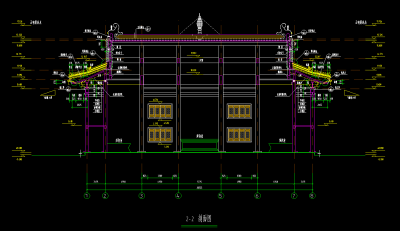 洗心禅寺天王殿cad施工图，寺庙cad建筑图纸下载