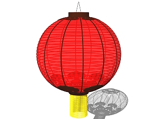 中式灯笼草图大师模型，灯笼SKB文件下载