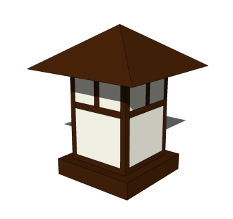 日式落地灯草图大师模型，落地灯skb模型分享