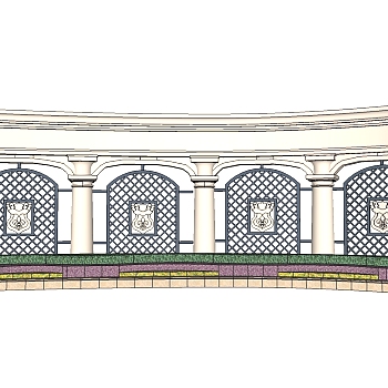 欧式<em>景墙</em>草图大师模型skp文件，<em>景墙</em>sketchup模型skp...