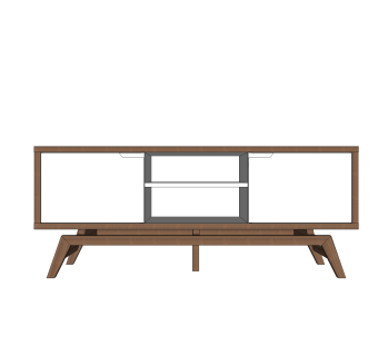 现代实木电视柜草图大师模型，柜子sketchup模型下载