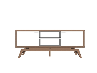 现代实木电视柜草图大师模型，柜子sketchup模型下载
