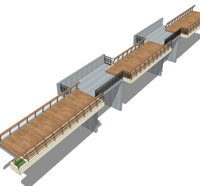 现代桥梁草图大师模型下载，sketchup桥梁su模型分享