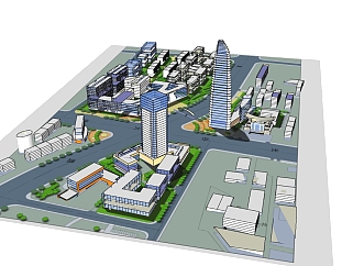 现代<em>城市规划</em>设计草图大师模型，<em>城市规划</em>sketchup模型