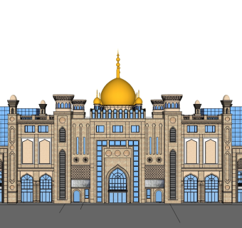 欧式度假酒店草图大师模型下载、欧式度假酒店su模型下载