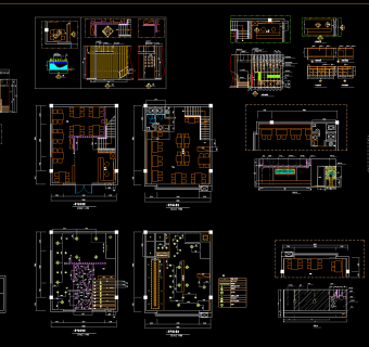 火锅店装修设计方案图纸，火锅店CAD施工图纸下载
