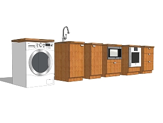 现代<em>烤箱洗衣机</em>草图大师模型，厨具sketchup模型下载