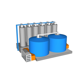 现代工业储蓄罐草图大师模型，工业设施su模型下载