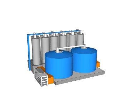 现代工业储蓄罐草图大师模型，工业设施su模型下载
