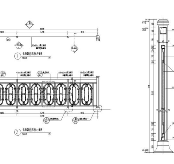 中高端栏杆建筑施工图