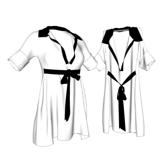 白色女装连衣裙服饰草图大师模型,服装店衣架su模型下载