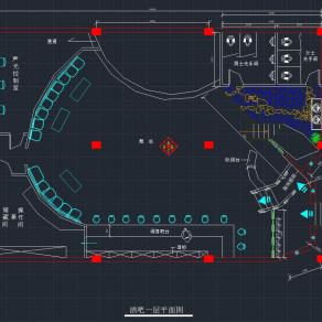 现代酒吧设计施工图，酒吧CAD施工图纸下载