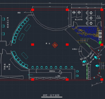 现代酒吧设计施工图，酒吧CAD施工图纸下载