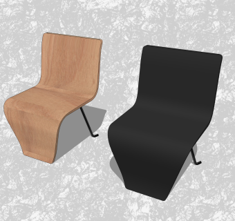 现代创意小座椅su模型，休闲椅草图大师模型下载