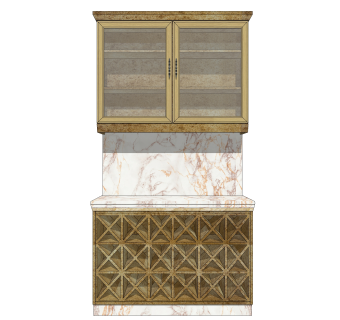 现代酒柜草图大师模型，酒柜su模型下载