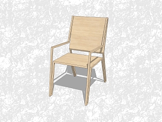 现代实木椅子草图大师模型，休闲椅草图大师模型下载