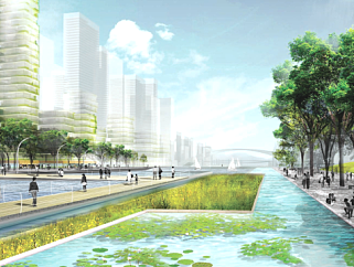 海绵生态城市滨水城休闲景观规划设计