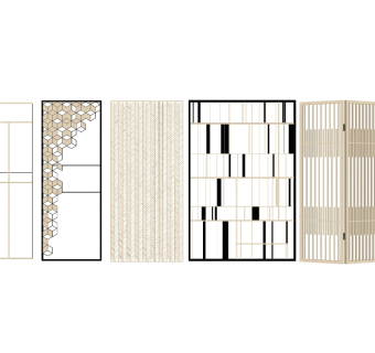 现代屏风隔断组合草图大师模型，屏风隔断sketchup模型skp文件分享