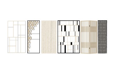 现代屏风隔断组合草图大师模型，屏风隔断sketchup模型skp文件分享