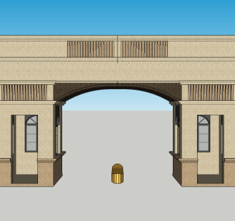 欧式入口大门su模型下载，sketchup入口大门skp模型