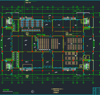 某工厂餐厅及宿舍楼建筑结构cad施工图下载、某工厂餐厅及宿舍楼建筑结构dwg文件下载
