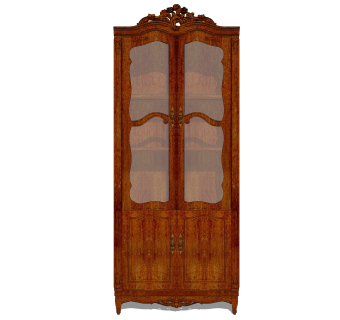 中式实木酒柜sketchup模型，酒柜草图大师模型下载