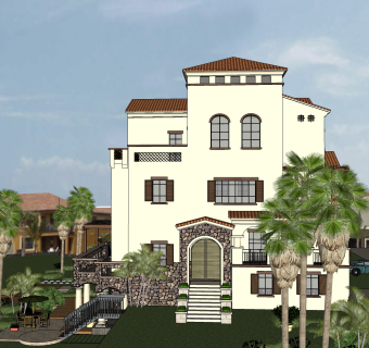 欧式别墅SU模型，别墅SKP模型下载