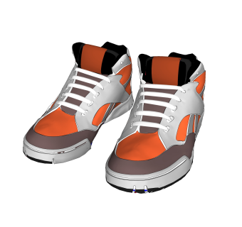 现代休闲绑带鞋草图大师模型,服装店衣架su模型下载