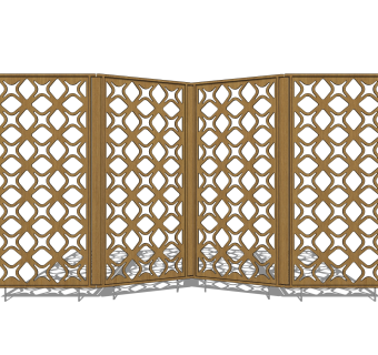现代隔断屏风su模型，屏风草图大师模型下载