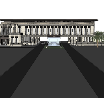欧式商务建筑会所，sketchup建筑模型免费下载