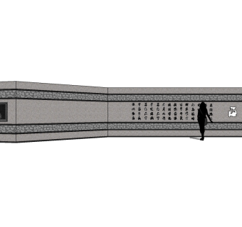 现代景观墙草图大师模型，文化景墙sketchup模型下载