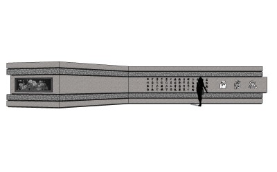 现代景观墙草图大师模型，文化景墙sketchup模型下载
