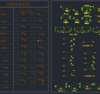 经典边线 窗台 梯步 台面线图集,图库CAD建筑图纸下载