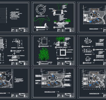 原创别墅景观CAD图库，别墅景观CAD施工图纸下载