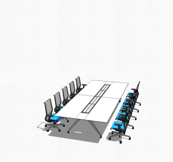 现代简约会议桌草图大师模型，会议桌skp模型下载