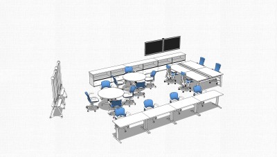 会议桌草图大师模型，会议桌sketchup模型，会议桌su素材下载