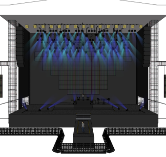 现代舞台草图大师模型，舞台SU模型下载