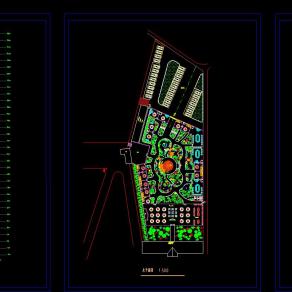 游园餐厅绿化平面图，游园cad设计图纸下载