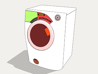 现代洗衣机SU模型，洗衣机sketchup模型下载