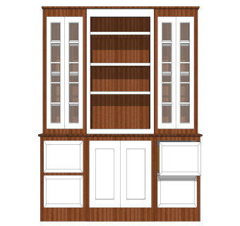 现代家庭酒柜草图大师模型，酒柜su模型下载