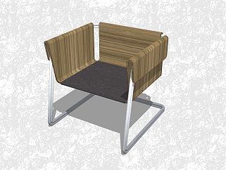 现代创意小座椅草图大师模型，时尚休闲椅su模型下载