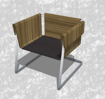 现代创意小座椅草图大师模型，时尚休闲椅su模型下载